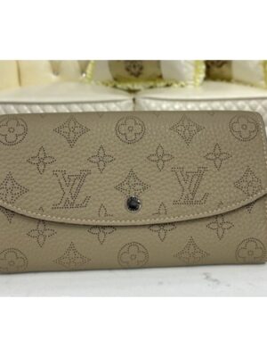 Louis Vuitton Replica M60144 LV Replica iris wallet in Galet Grey Mahina leather