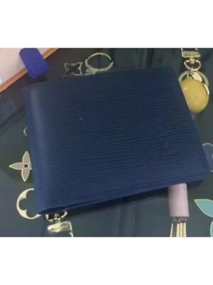 Louis Vuitton Replica M60628 Epi Leather Multiple Wallets Blue