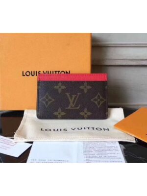 Louis Vuitton Replica M60703 LV Replica Card Holder Monogram Canvas Red