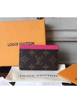 Louis Vuitton Replica M60703 LV Replica Card Holder Monogram Canvas Rosy