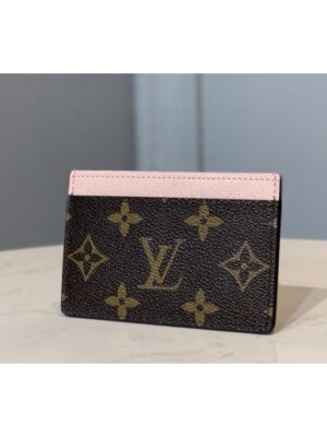 Louis Vuitton Replica M60703 LV Replica Card Holder in Light Pink Monogram Canvas