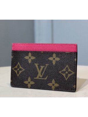 Louis Vuitton Replica M60703 LV Replica Card Holder in Pink Monogram Canvas