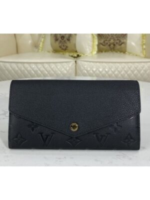 Louis Vuitton Replica M61182 LV Replica Sarah wallet Black Monogram Empreinte leather