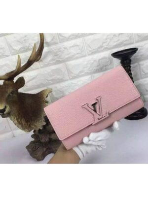 Louis Vuitton Replica M61248 Capucines Wallet Taurillon leather Pink