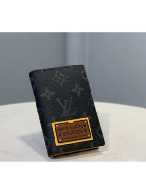 Louis Vuitton Replica M61696 LV Replica Pocket Organizer Wallet in Monogram Eclipse Canvas