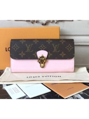 Louis Vuitton Replica M61719 Cherrywood Wallet Patent Leather With Monogram canvas Pink