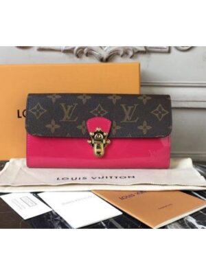 Louis Vuitton Replica M61719 Cherrywood Wallet Patent Leather With Monogram canvas Rosy