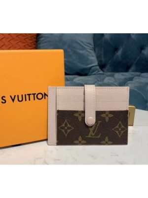 Louis Vuitton Replica M61730 LV Replica Card Holder Wallet Monogram Canvas And Beige Calf Leather