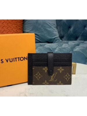 Louis Vuitton Replica M61730 LV Replica Card Holder Wallet Monogram Canvas And Black Calf Leather