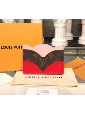 Louis Vuitton Replica M61733 LV Replica Card Holder Monogram Canvas with Leather