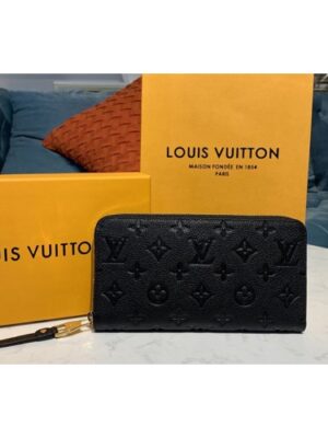 Louis Vuitton Replica M61864 LV Replica Zippy wallet Black Monogram Empreinte Leather