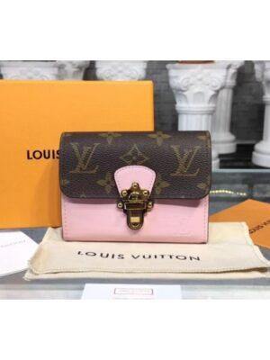 Louis Vuitton Replica M61911 LV Replica Cherrywood Compact Wallet Patent Leather Pink