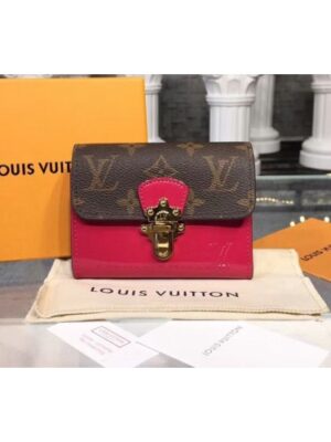 Louis Vuitton Replica M61911 LV Replica Cherrywood Compact Wallet Patent Leather Rosy