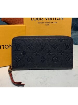 Louis Vuitton Replica M62121 LV Replica Zippy wallet Navy Blue/Red Monogram Empreinte Leather