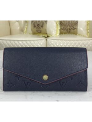 Louis Vuitton Replica M62125 LV Replica Sarah wallet in Navy Blue / Red Monogram Empreinte leather