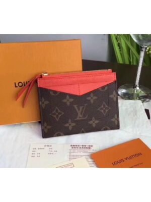 Louis Vuitton Replica M62257 LV Replica Zipped Card Holder Monogram Canvas Orange