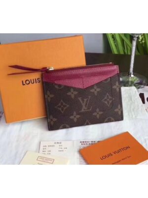 Louis Vuitton Replica M62257 LV Replica Zipped Card Holder Monogram Canvas Wine