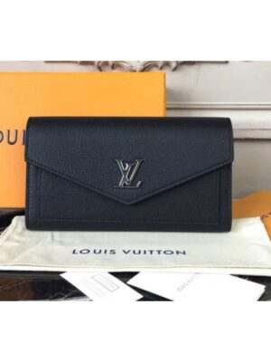 Louis Vuitton Replica M62530 Mylockme Calf Leather Wallet Black