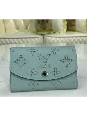 Louis Vuitton Replica M62542 LV Replica iris compact wallet in Blue Mahina leather