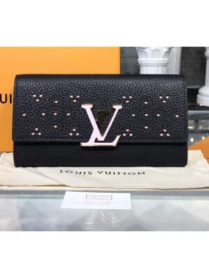 Louis Vuitton Replica M62556 LV Replica Capucines Wallet Taurillon leather Black