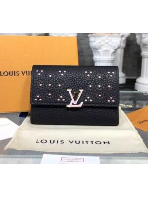 Louis Vuitton Replica M62564 LV Replica Capucines Compact Wallet Taurillon leather Black