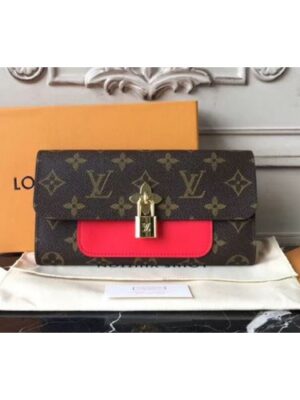 Louis Vuitton Replica M62566 Flower Lock Monogram Canvas Wallet Red