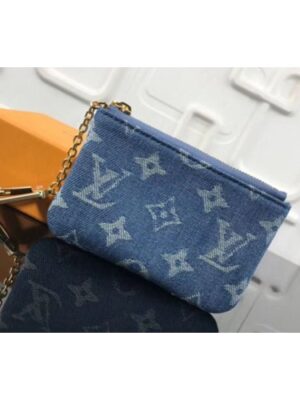 Louis Vuitton Replica M62650 LV Replica Monogram Denim Key Pouch Blue