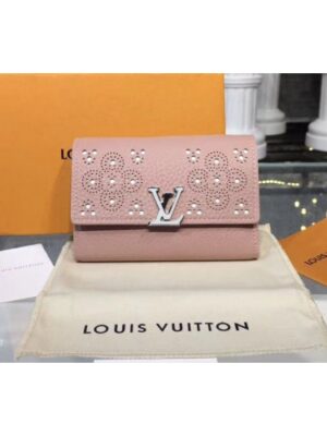 Louis Vuitton Replica M62658 LV Replica Capucines Compact Wallet Taurillon leather Pink