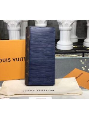 Louis Vuitton Replica M62911 LV Replica Brazza Wallets Epi Leather Blue