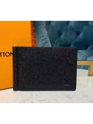 Louis Vuitton Replica M62978 LV Replica Pince Wallet Black Taiga leather