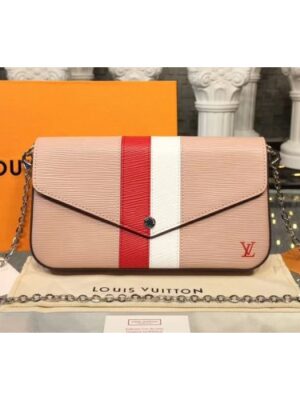 Louis Vuitton Replica M62982 LV Replica Pochette Felicie Epi Leather Bags Pink