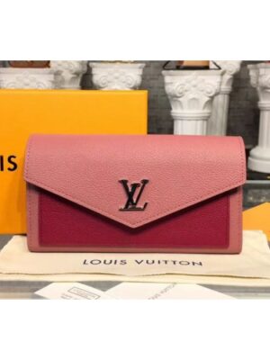 Louis Vuitton Replica M62987 LV Replica Mylockme Wallet Calf Leather Rosy/Pink