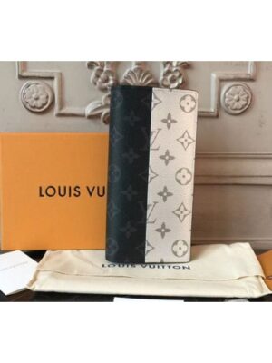 Louis Vuitton Replica M63027 Monogram Eclipse Canvas Brazza Wallet SiLV Replicaer