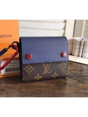 Louis Vuitton Replica M63041 LV Replica Monogram canvas Compact Wallet Blue