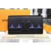 Louis Vuitton Replica M63211 LV Replica Taurillon Leather Capucines Wallet Black And Blue