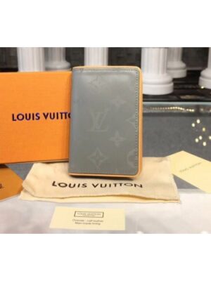 Louis Vuitton Replica M63233 LV Replica Pocket Organizer Wallets Monogram Titanium Canvas