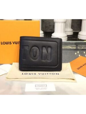 Louis Vuitton Replica M63235 LV Replica Dark infinity Leather Multiple Wallet