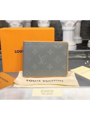 Louis Vuitton Replica M63297 LV Replica Multiple Wallet Monogram Titanium Canvas