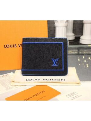 Louis Vuitton Replica M63310 LV Replica Multiple Wallet Taiga Leather Black