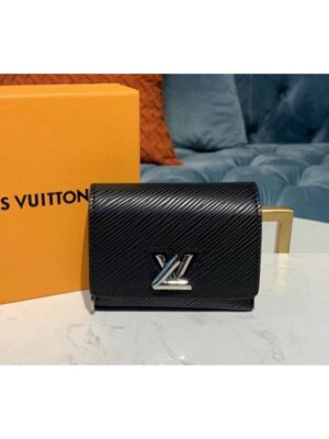 Louis Vuitton Replica M63322 LV Replica Twist XS Wallet Black Epi leather