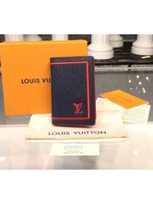 Louis Vuitton Replica M63408 Taiga Leather Pocket Organizer Bleu marine