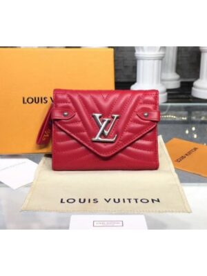 Louis Vuitton Replica M63428 LV Replica New Wave Compact Wallet Calf leather Red