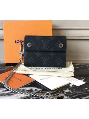 Louis Vuitton Replica M63510 Rivets Chain Wallet Monogram Eclipse Canvas