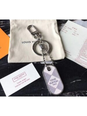 Louis Vuitton Replica M63618 LV Replica Tab Bag Charm and Key Holder Damier Azur Canvas