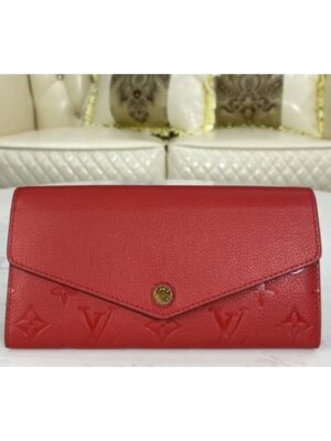 Louis Vuitton Replica M63690 LV Replica Sarah wallet in Scarlet Red Monogram Empreinte leather