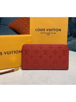 Louis Vuitton Replica M63691 LV Replica Zippy wallet Red Monogram Empreinte Leather