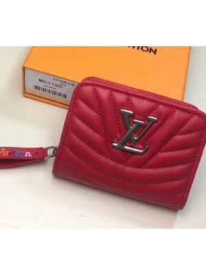 Louis Vuitton Replica M63790 LV Replica New Wave Zipped Compact Wallet Red