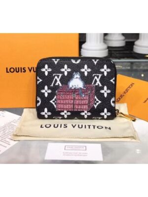 Louis Vuitton Replica M63883 LV Replica Transformed historic Monogram canvas Zippy Coin Purse Black