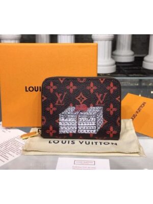 Louis Vuitton Replica M63883 LV Replica Transformed historic Monogram canvas Zippy Coin Purse Red