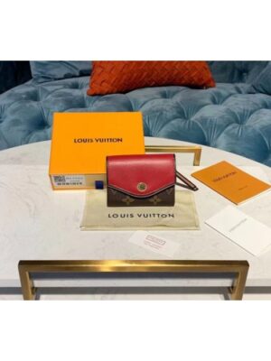 Louis Vuitton Replica M63904 LV Replica Tuileries Compact Wallet Monogram Canvas And Red Calf Leather